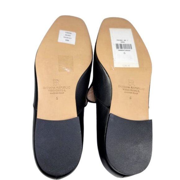 Banana Republic Italian Black Leather Loafers - Size: 6 - Picture 9 of 10